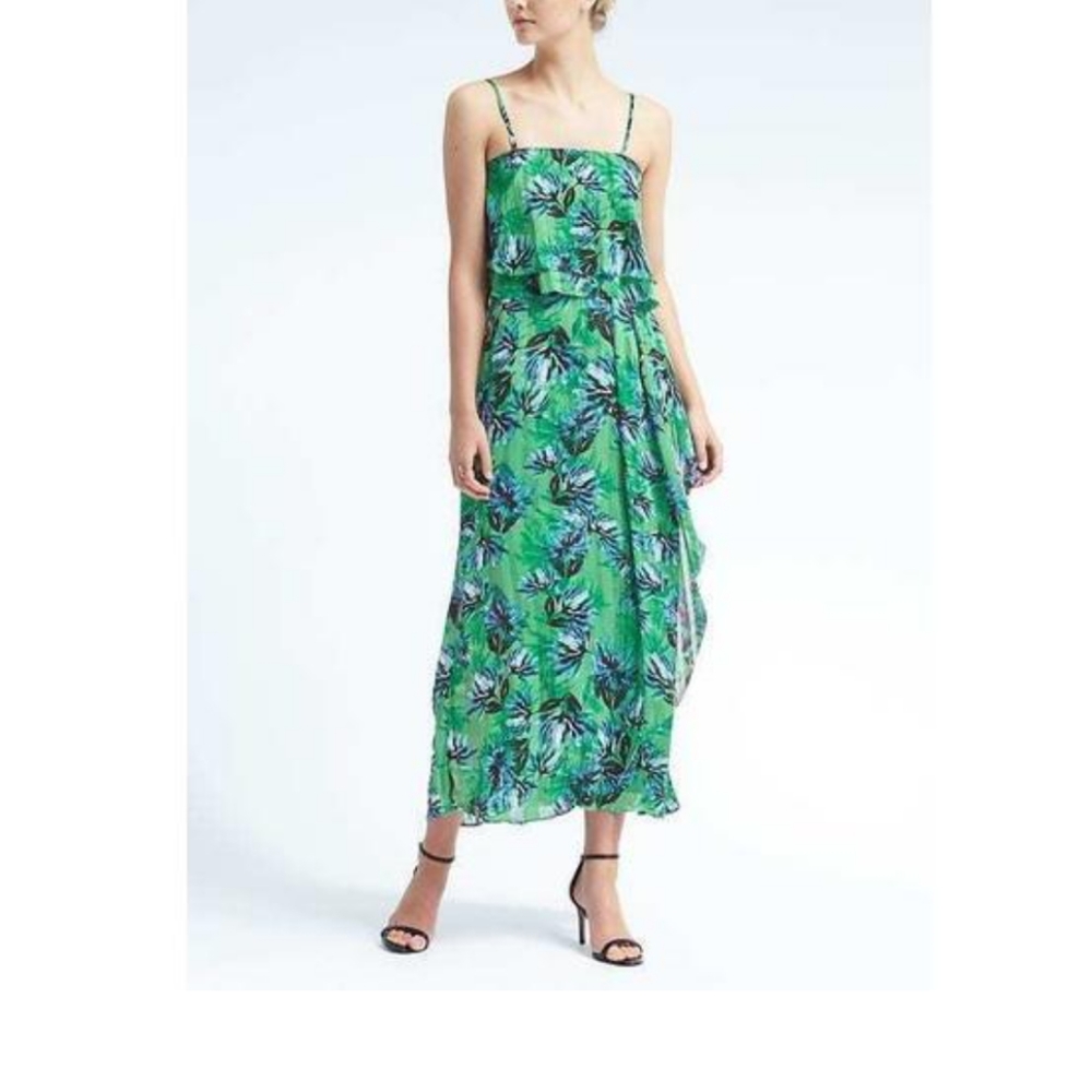 NWT Banana Republic Green/Blue Floral Maxi Dress
